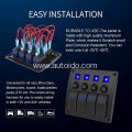 WATERPROOF 4 GANG BLUE LED ROCKER SWITCH PANEL